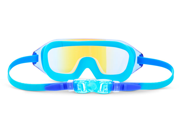 back view of Hologram Swim Goggles in Ocean Byte showing the strap and back clip