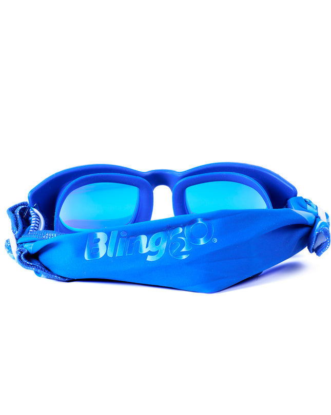 back shot of Softline Swim Goggles in bubble showing soft strap