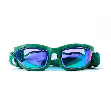 Softline Swim Goggles in meadow showing textured frame, mirrored lens, and soft strap