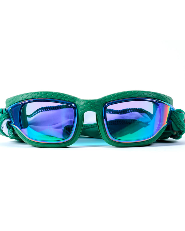 Softline Swim Goggles in meadow showing textured frame, mirrored lens, and soft strap