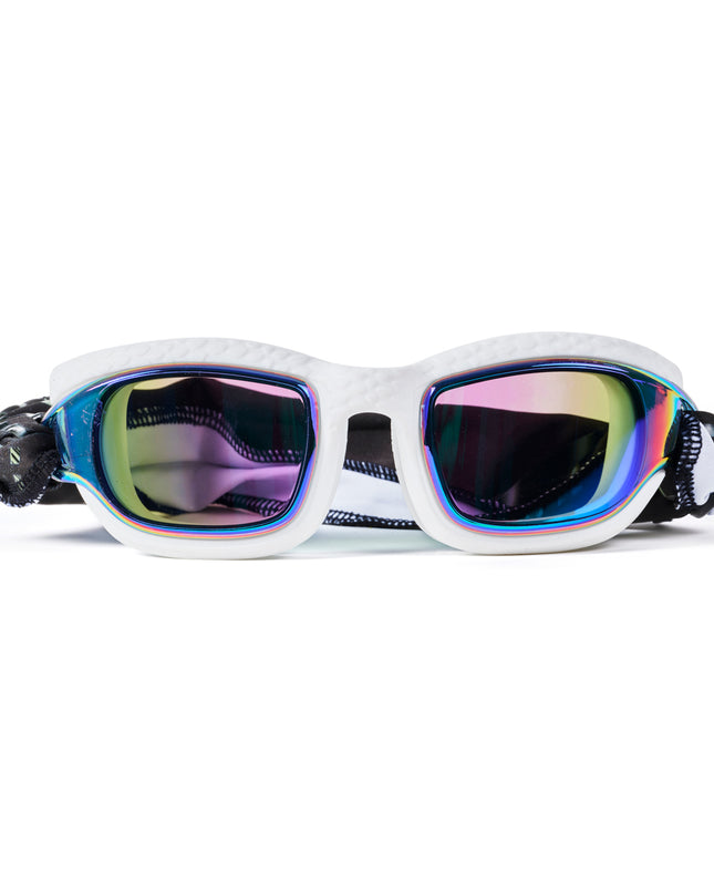 Softline Swim Goggles in puff showing textured frame, mirrored lens, and soft strap