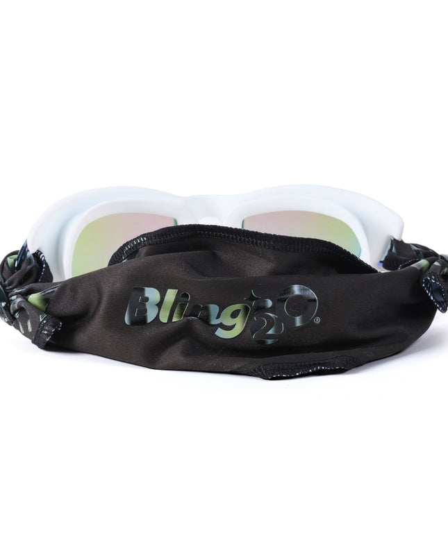 back shot of Softline Swim Goggles in puff showing a soft strap
