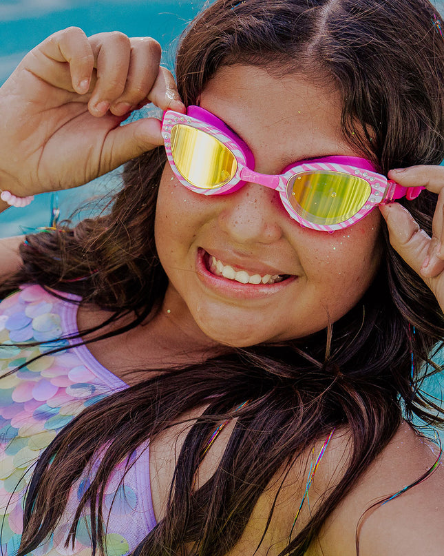 Cleo in Pink Pallas Girl Kids' Swim Goggles