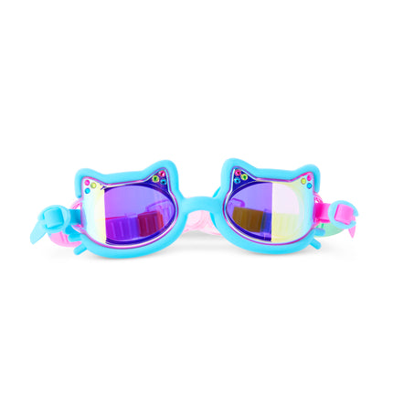 Flexi Feline cat-shaped swim goggles in Pouncy Blue