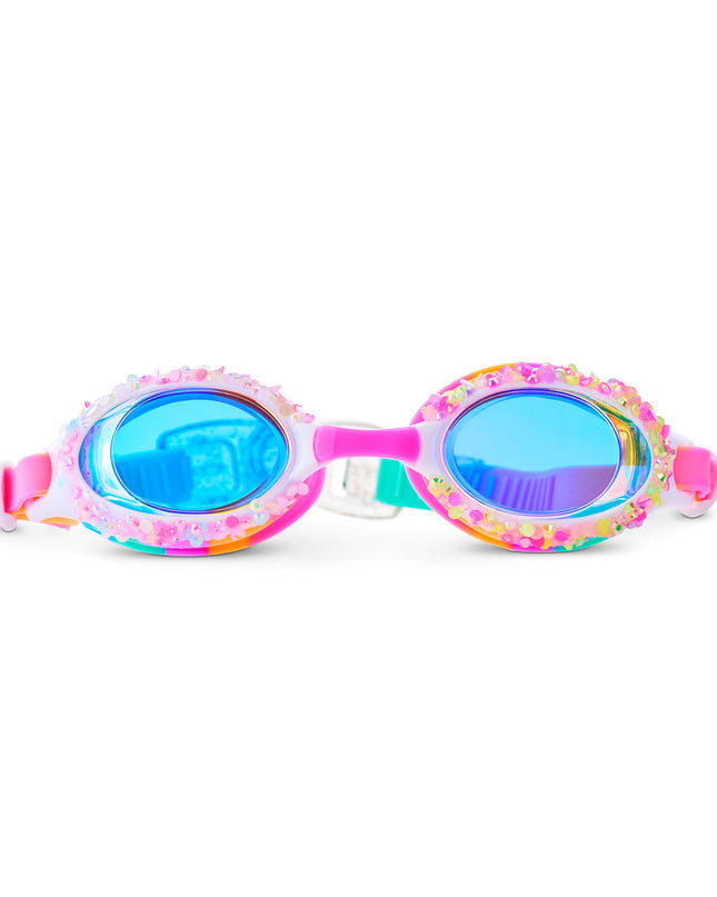 Gelato Ice swim goggles in Sparkle Sherbet with crushed rainbow rhinestones