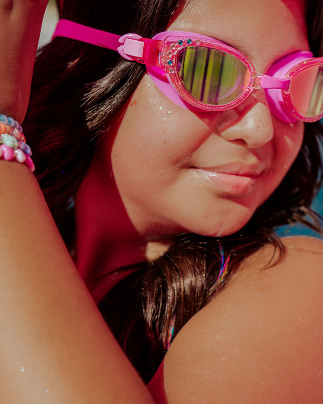 Miss Lux in Ruby Girl Kids' Swim Goggles