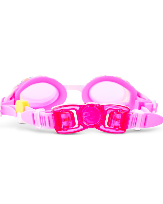 Back view of Crystal Pop swim goggles showing strap and back clip