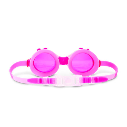 Back view of Ribbon Glam swim goggles showing adjustable strap and back clip