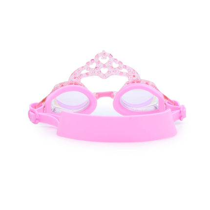 royal crown kids' swim goggles in princess pastel pink showing strap