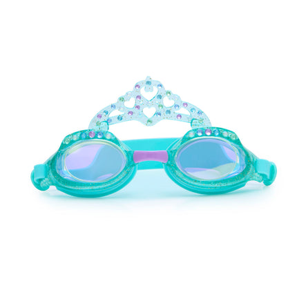 royal crown kids swim goggles in princess periwinkle showing crown and rhinestone details