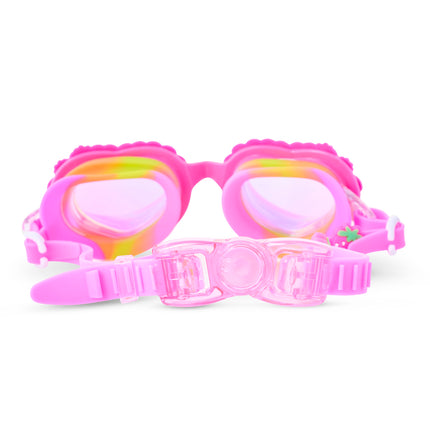 Back view of Shortcake swim goggles showing strap and back clip