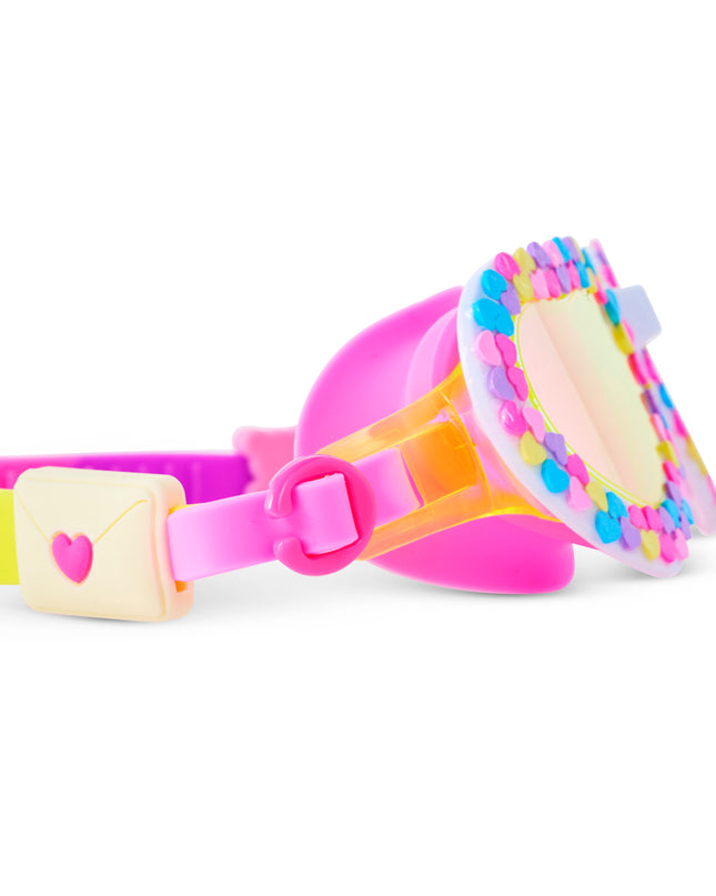 close-up view of color me smitten in rainbow crush showing 'send your love' slider and heart decorations