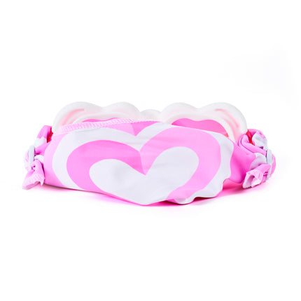 Back view of Soft Crush Daydream heart-shaped swim goggles showing adjustable easy-on soft strap design