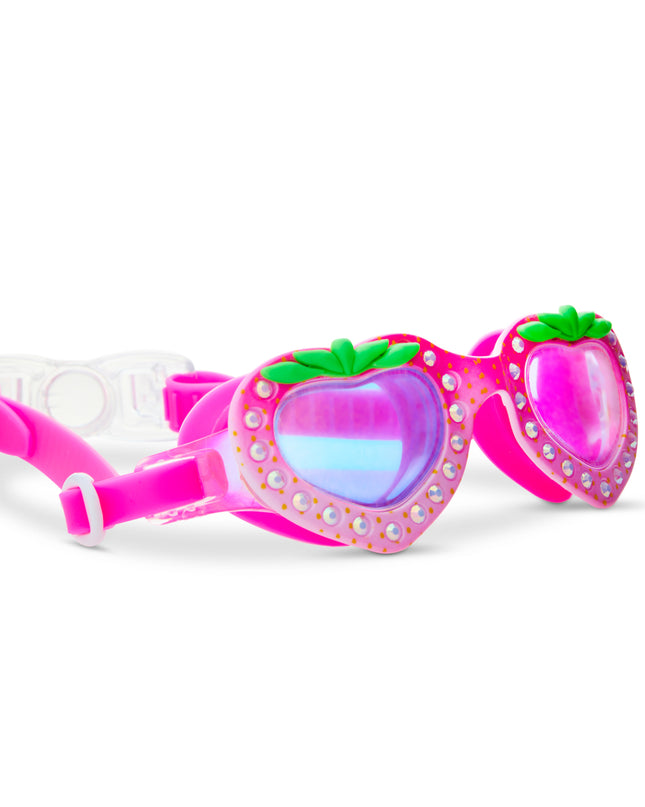 strawberry splash swim goggles in berry pink as seen on news12
