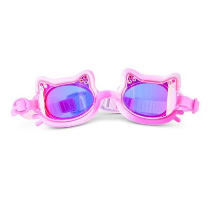 Tie-Dye Tabby cat-shaped swim goggles in Pawberry Milk tie-dye