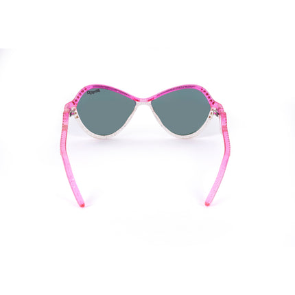 back product shot of heart beach kids' sunglasses in rosa romance showing a pink and white frame 