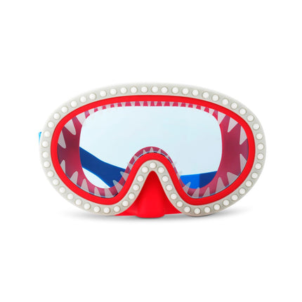 shark attack swim mask with nose piece in chewy blue lens angle 1