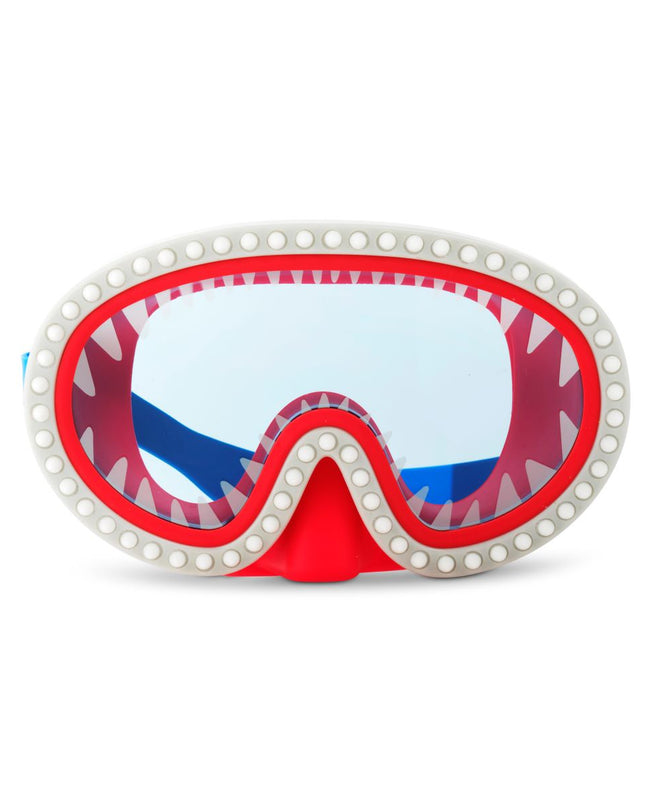 shark attack swim mask with nose piece in chewy blue lens angle 1