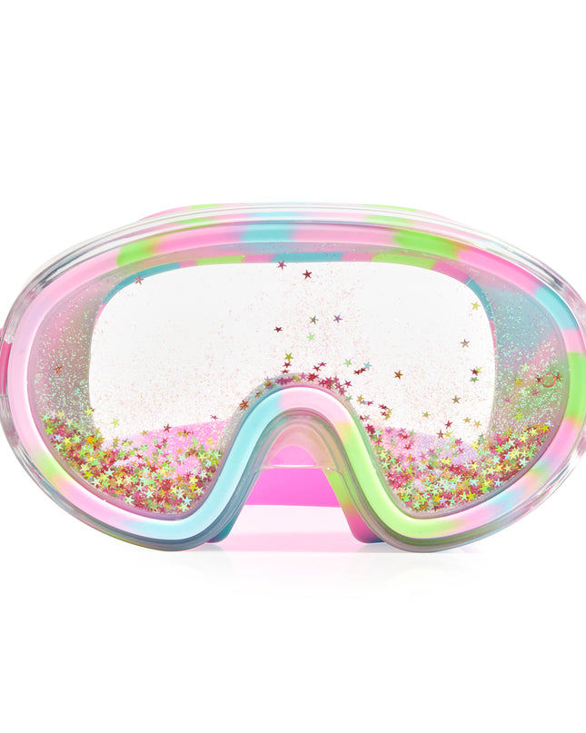 floatn' away kids swim mask in gold star glitter angle 1
