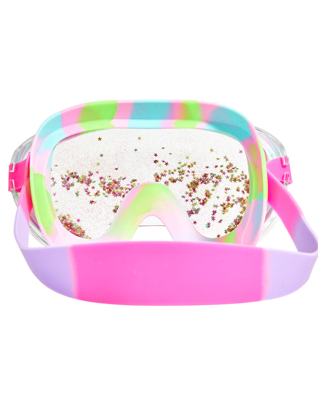 floatn' away kids swim mask in gold star glitter angle 3